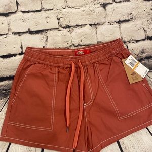 Dickies Contrast Stitch pull on Shorts, Size Small- orange